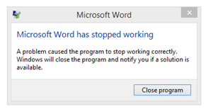 워드 갑자기 종료되는 현상