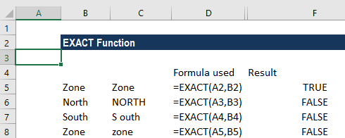 EXACT 함수 사용 방법